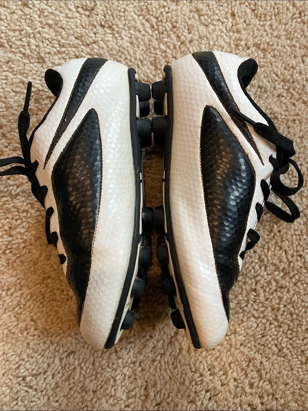 Kids Black and White Soccer Cleats